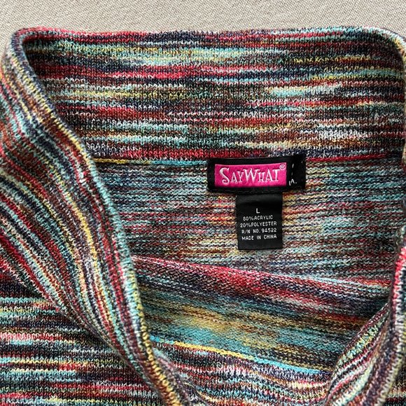 Like New Say What! Sweater Marled Knit Mini Skirt Multi-color Sz L - Picture 2 of 3
